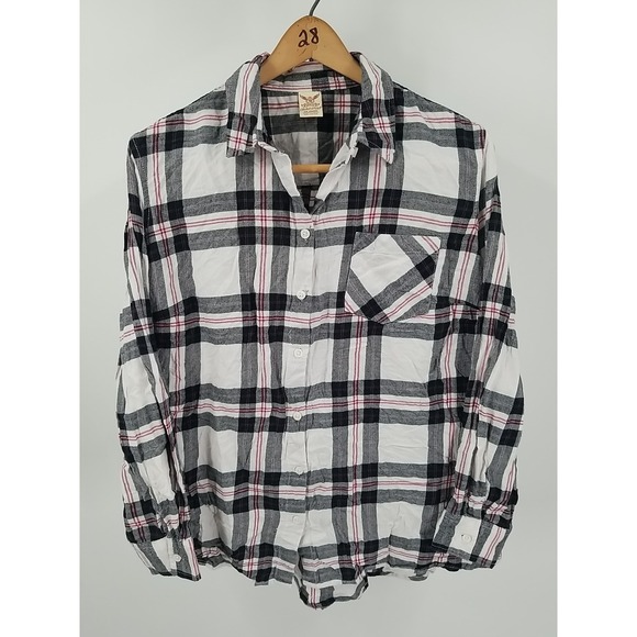 Faded Glory Long‎ Sleeve Button Up Flannel Plaid Shirt Womens 1X 16W - Picture 3 of 6